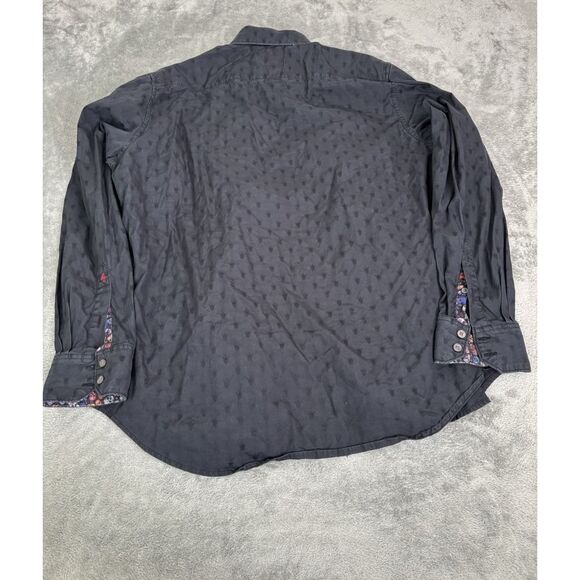 Robert Graham Long Sleeve Button Down Shirt Men's Size Large Blue Flip Cuff - Picture 2 of 11